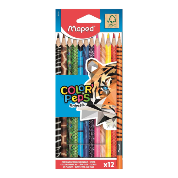 Lápis de Cor Color'Peps Animals 12 Unidades Maped