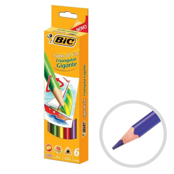 Lapis de Cor 6 cores Gigante Kids Triangular BIC