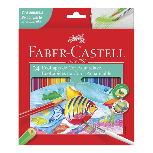 Lapis de Cor 24 Cores Aquarelável Faber Castell