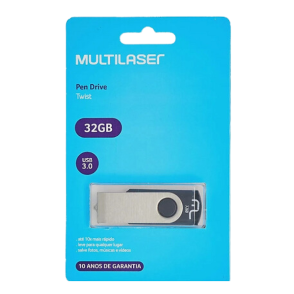 Pen Drive Twist 32GB USB Preto Multilaser