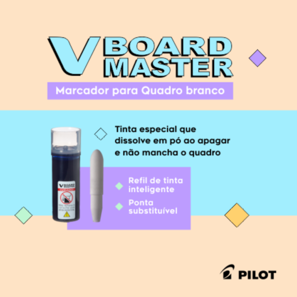 Marcador Recarregavel para Quadro Branco V Board Master Pilot - Image 2