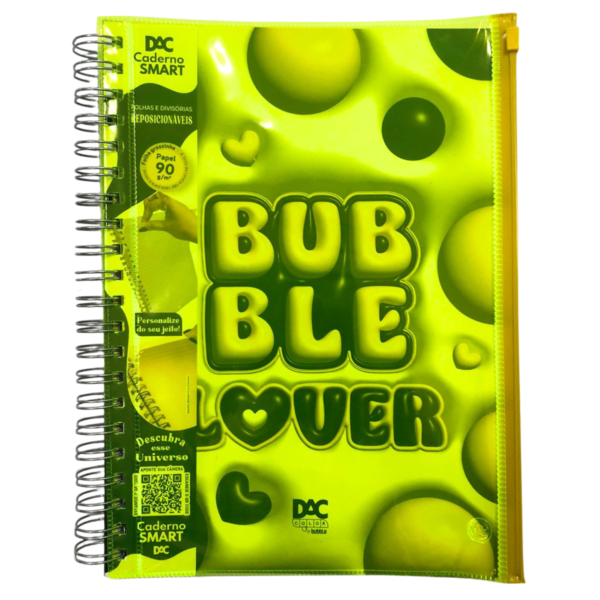 Caderno Argolado Universitário Bubble Love capa amarela -  DAC