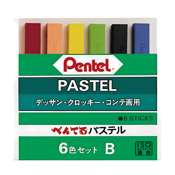 Giz Pastel Seco, GA-6BD, 6 Cores - Pentel