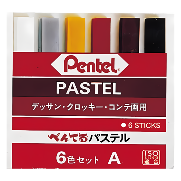 Giz Pastel Seco Pentel 6 Cores, GA-6AD, 6 Cores - Pentel