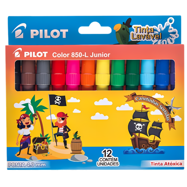 Caneta hidrografica color 850L junior 12 cores - Pilot