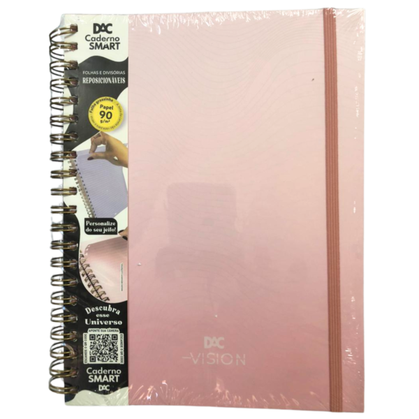 Caderno Smart Universitário Com 80 folhas e 10 dividórias Reposicionáveis (90g) cor rosa - DAC