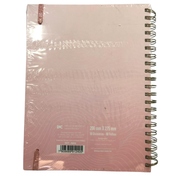 Caderno Smart Universitário Com 80 folhas e 10 dividórias Reposicionáveis (90g) cor rosa - DAC - Image 2