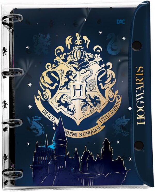 Caderno Argolado Universitario em PVC Cristal com 192 folhas Harry Potter - Fechamento em Botão - DAC