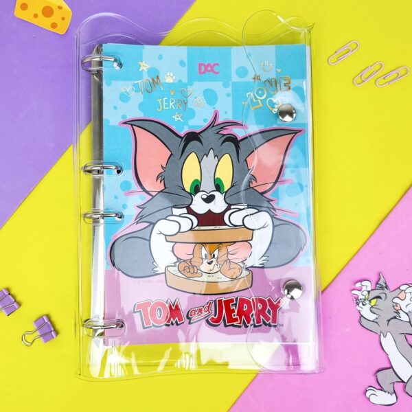 Caderno Argolado Colegial em PVC Cristal com 192 folhas Tom&Jerry - Fechamento em Botões - DAC - Image 3