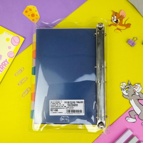 Caderno Argolado Colegial em PVC Cristal com 192 folhas Tom&Jerry - Fechamento em Botões - DAC - Image 2