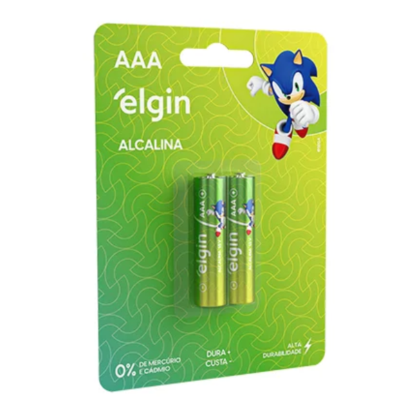 Pilha Alcalina Palito AAA Blister com 2 Elgin