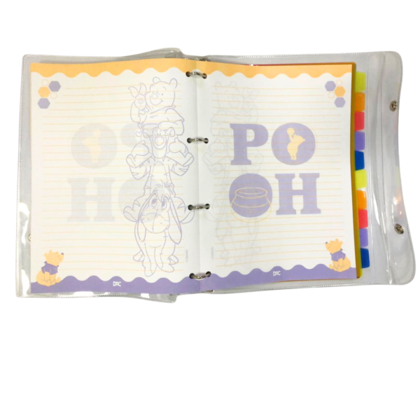 Caderno Argolado Universitario em PVC Cristal com 192 folhas Pooh - Fechamento em Botão - DAC - Image 2